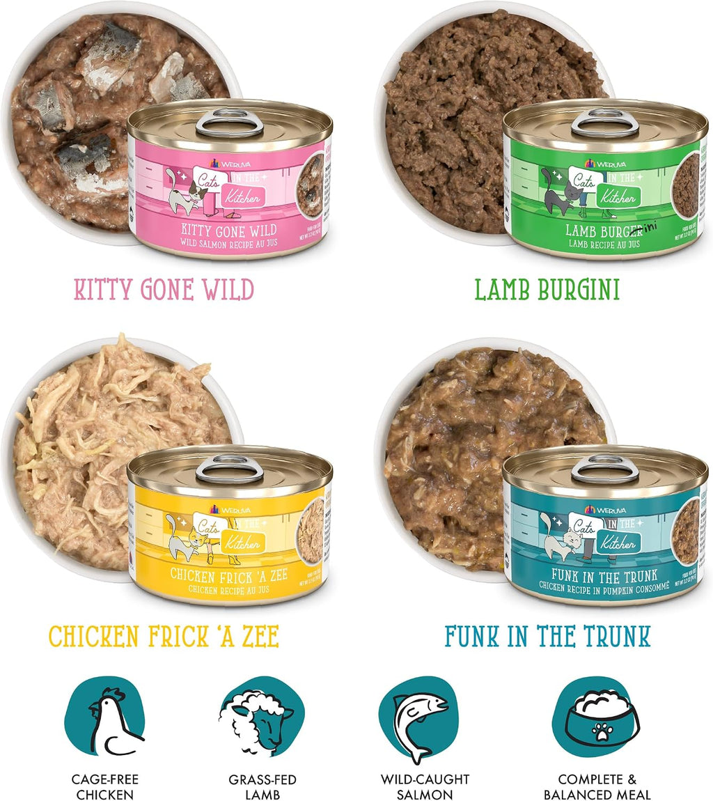 Cats in the Kitchen, Kitchen Cuties Variety Pack, Wet Cat Food, 3.2oz Can (Pack of 12)