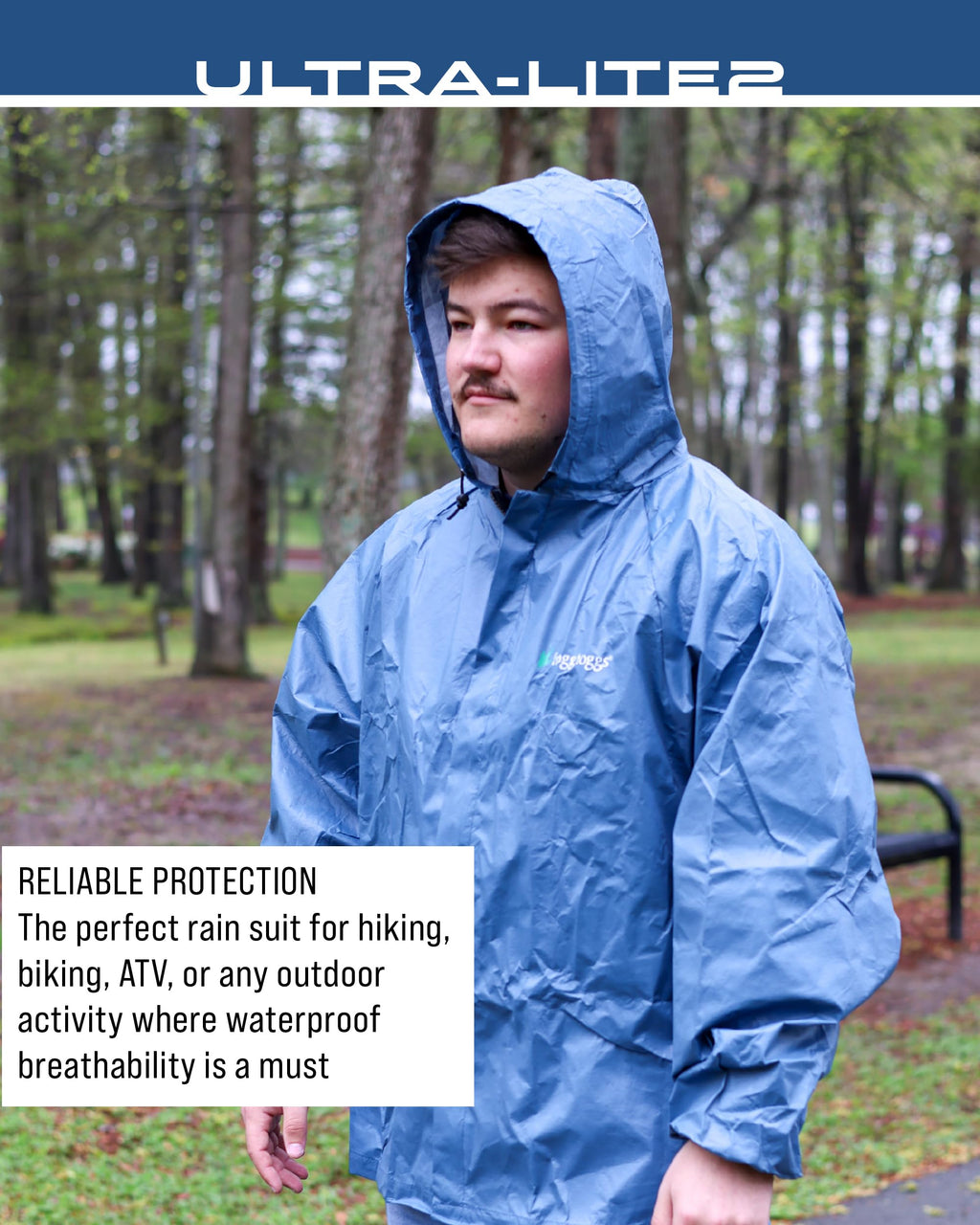 Men's Ultra-lite2 Waterproof Breathable Rain Jacket, Blue, Medium