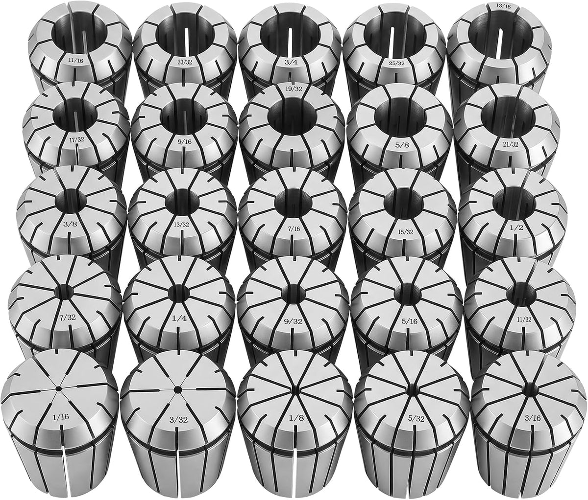 VEVOR ER32 Collet Set 1/16"-13/16" 25 Piece ER32 Spring Collet Chuck Set