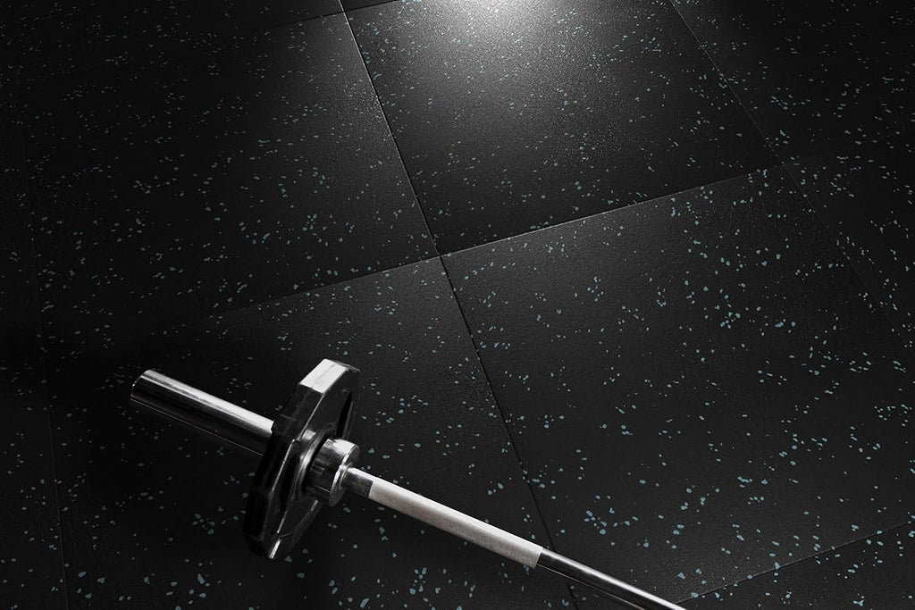 Genaflex Pro Heavy Duty Thick Rubber Gym Floor Tiles High Density Shock Absorbent Laminated Deadlift Mats - 1" Thick