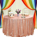 Rose Gold Sequin Tablecloth 120" Round