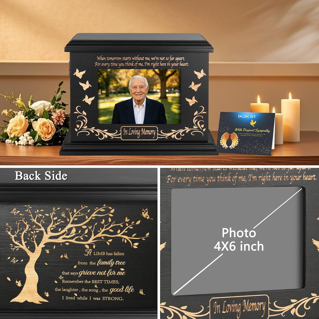 Cremation Urns for Human Ashes Male Female with Photo Frame