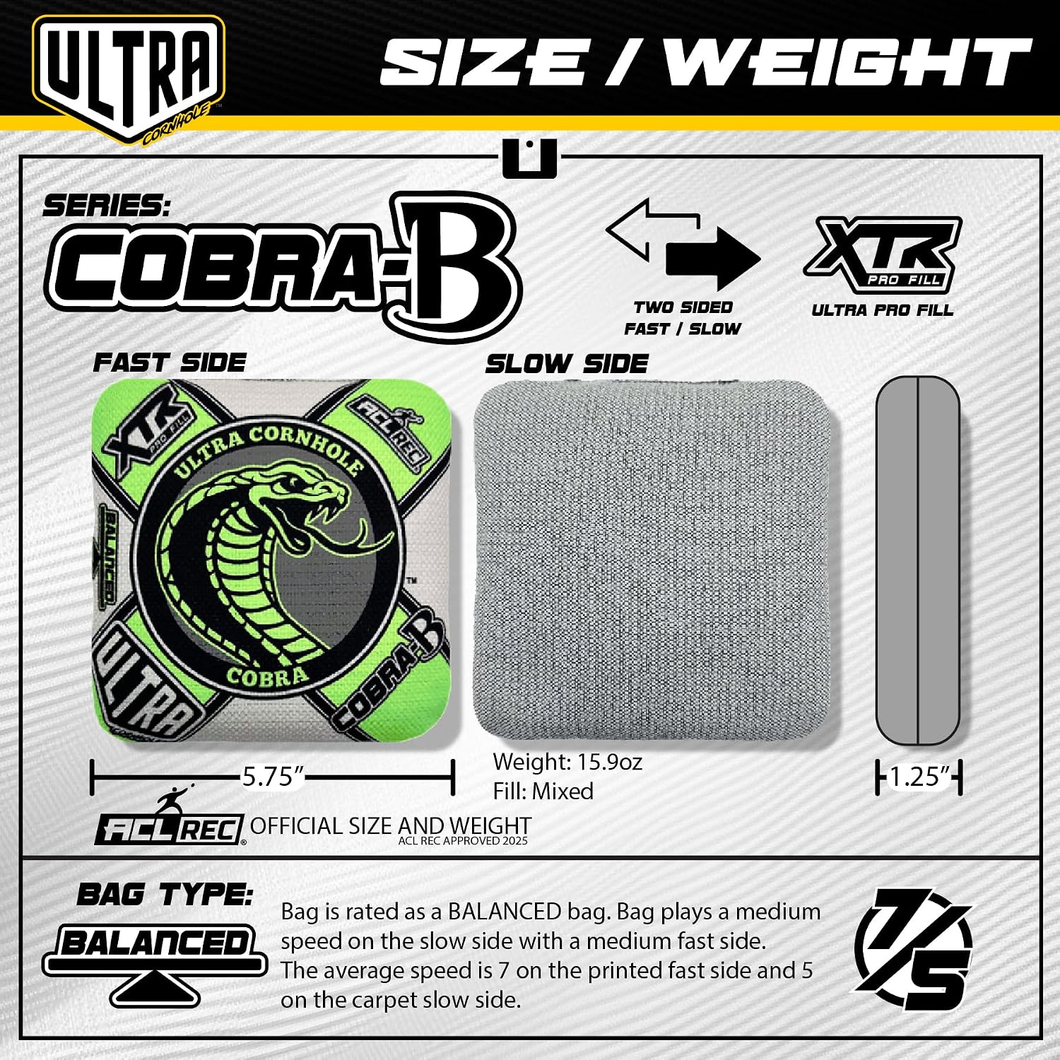 Bags Cobra-B Cornhole Bag Set - ACL Approved