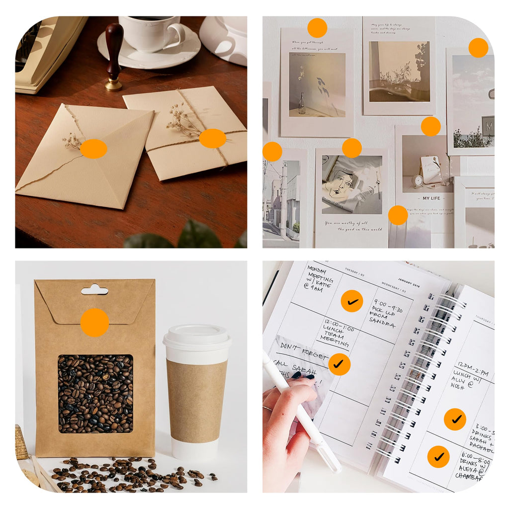 4 Rolls 4000PCS 1 inch Round Color Coding Circle Dot Labels, Orange Color- Coding Label Sticker for Home Office