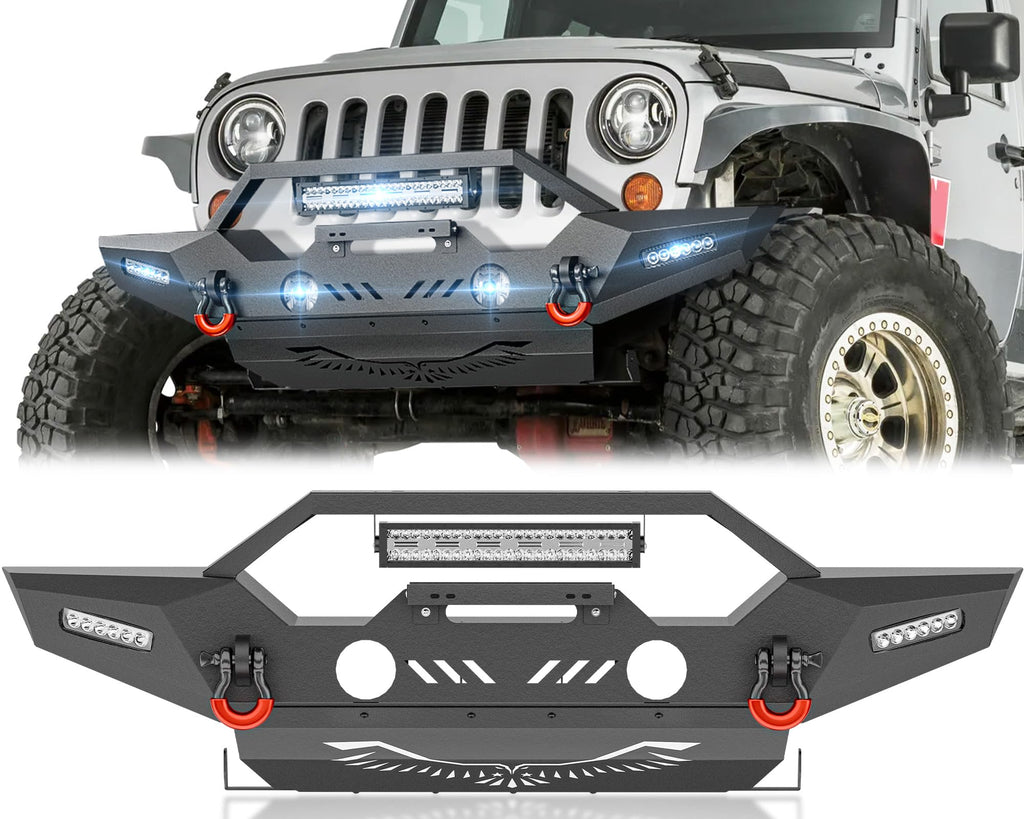 YZONA Skid Plate Front Bumper Compatible with Jeep JK JKU 2/4 doors 07-18