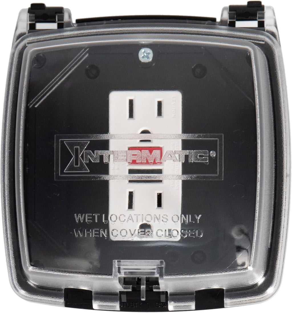 Intermatic WP1020C Deep Weatherproof Outlet Cover, Clear, Vertical