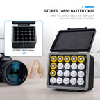 20 Slots 18650 Battery Storage Case Holder Container Box，High Capacity