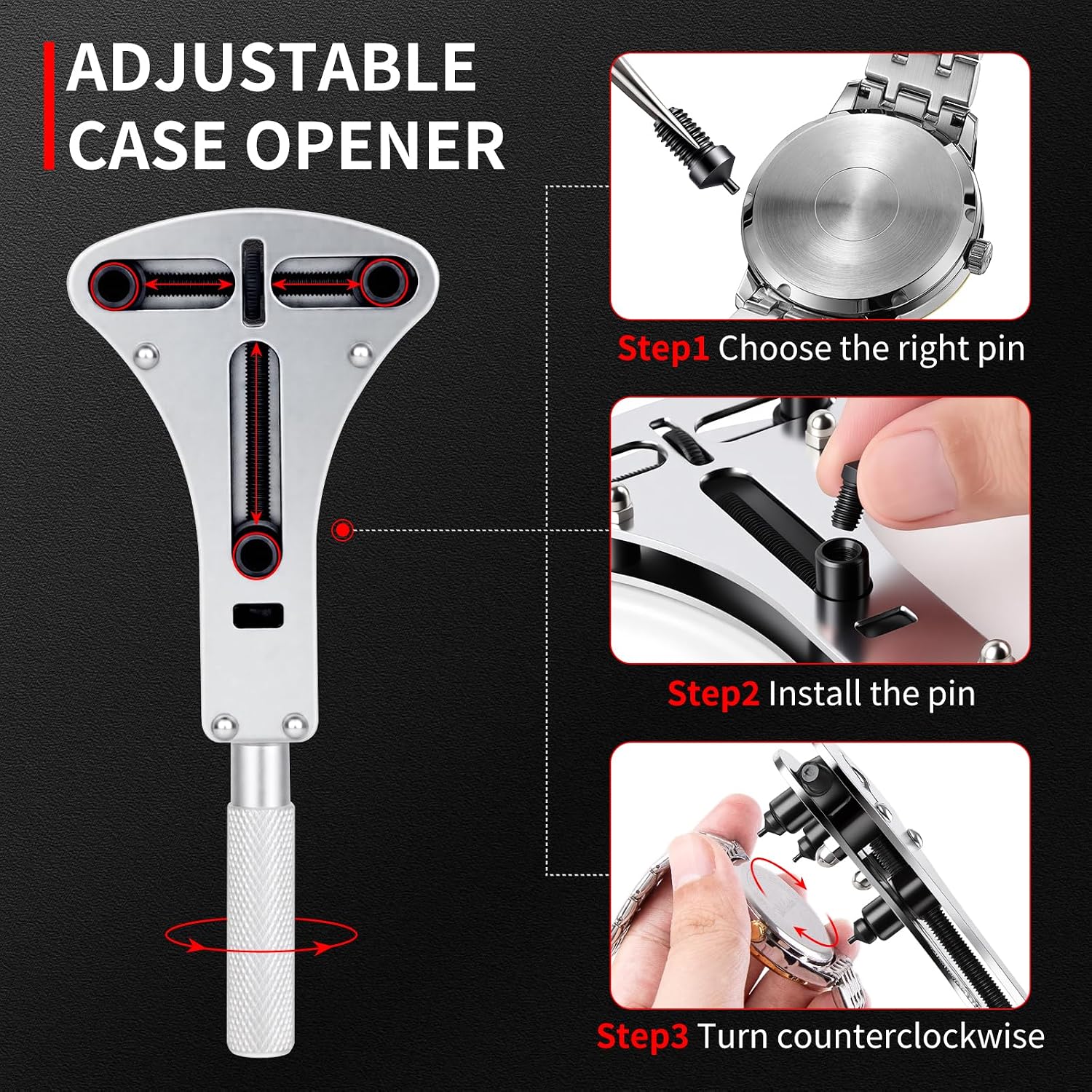 151 PCS Professional Watch Repair Tool Kit, Includes Watch Battery Change Kit, Watch Case Opener, Link Remover