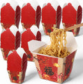 60 Pcs Chinese Fu Takeout Boxes 8oz Asian Party, Chinese Fu, Red