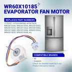 BlueStars Ultra Durable WR60X10185 Evaporator Fan Motor for G.E Hotpoint