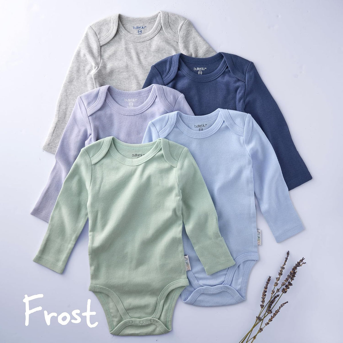 Blake 5-Pack Long Sleeve Bodysuits 100% Organic Cotton, Unisex