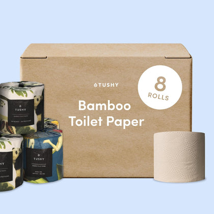 Premium Bamboo Toilet Paper, 3 Ply, 300 Sheets Per Roll, 8 Pack