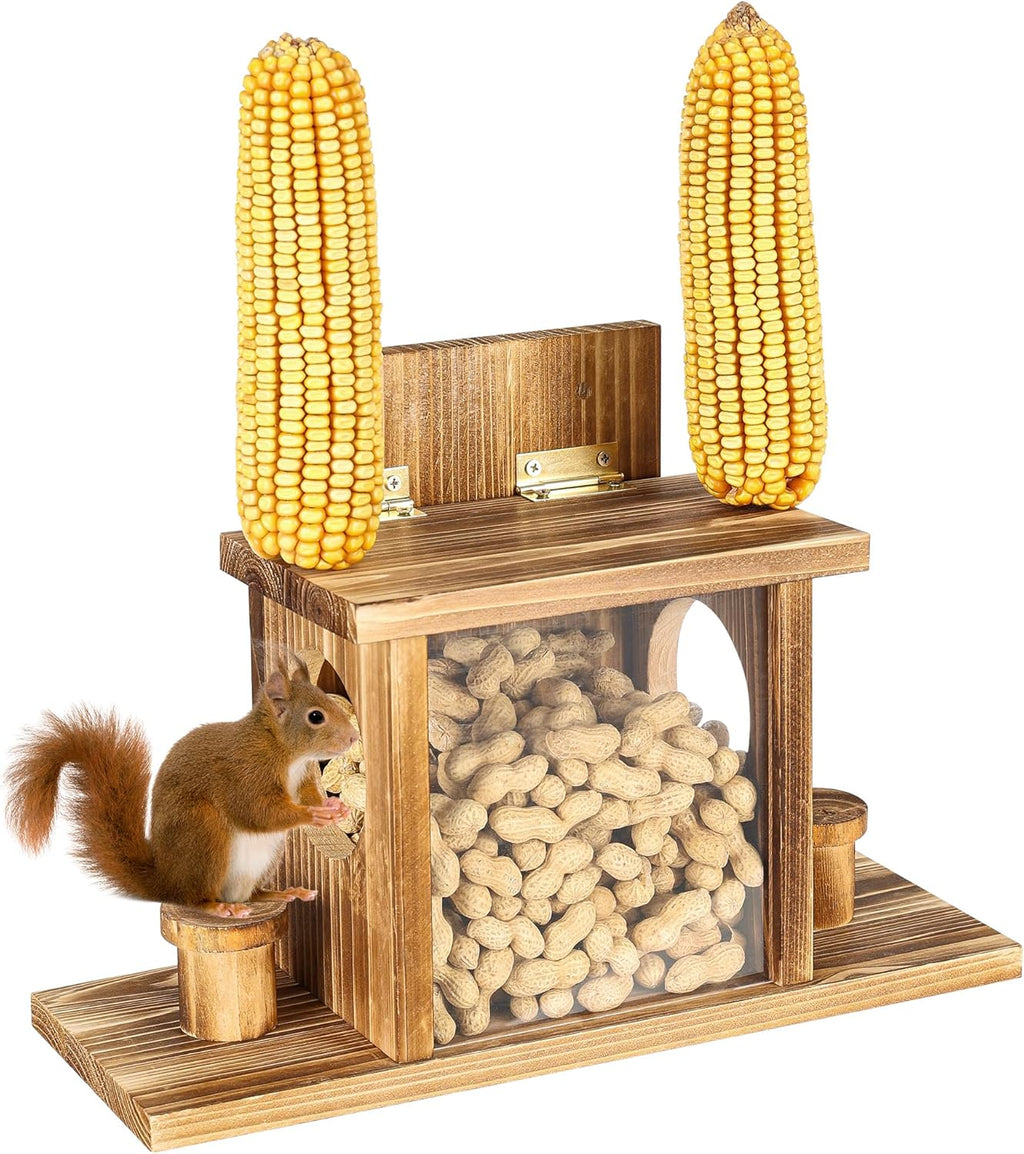 Carbonized Squirrel Feeders for Outside, Funny Chipmunk Feeder
