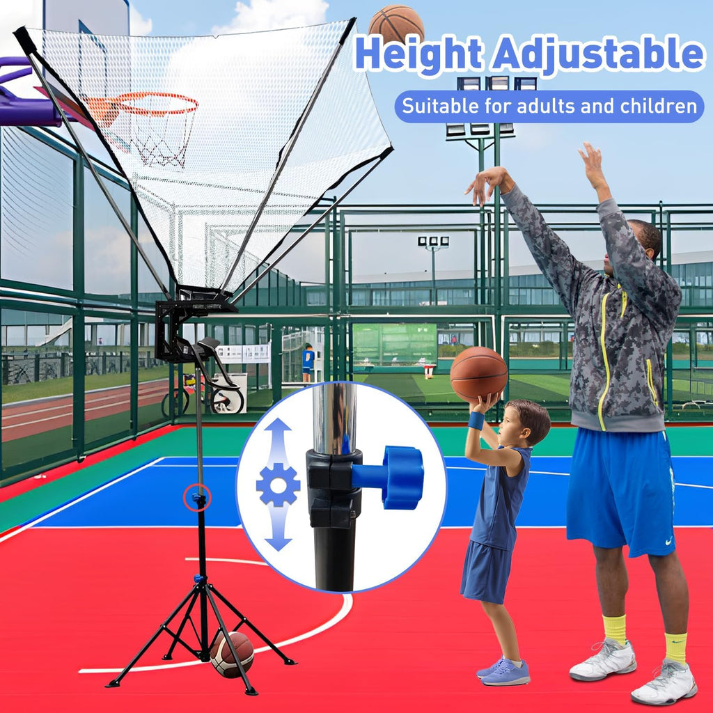 Basketball Rebounder Machine, Adjustable Basketball Shot Trainer | Basketball Return Attachment with 180° Rotating