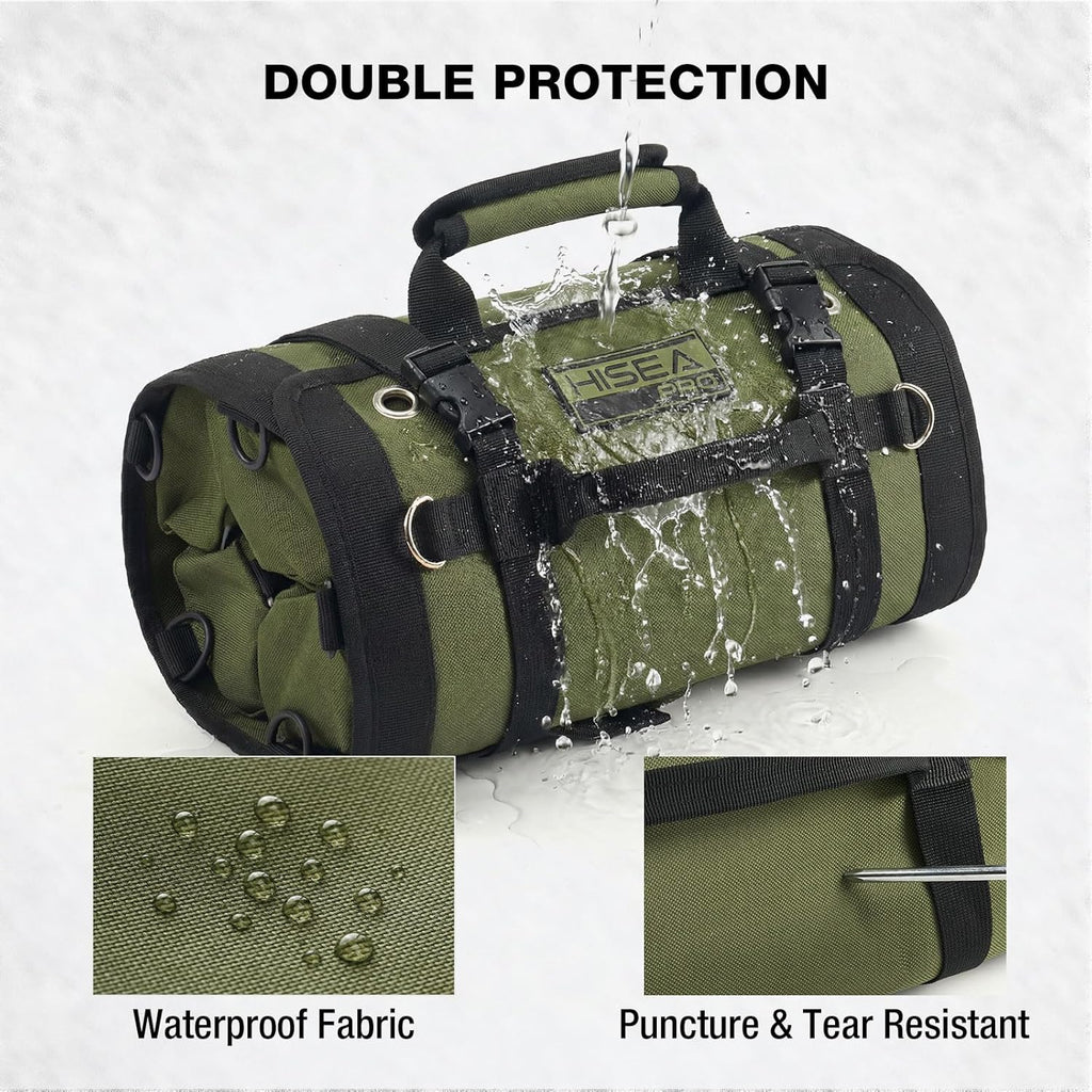 Roll Up Tool Bag, Heavy Duty Tool Storage Large-Capacity, 27"*14" Portable Tools Organizer with Utility Detachable