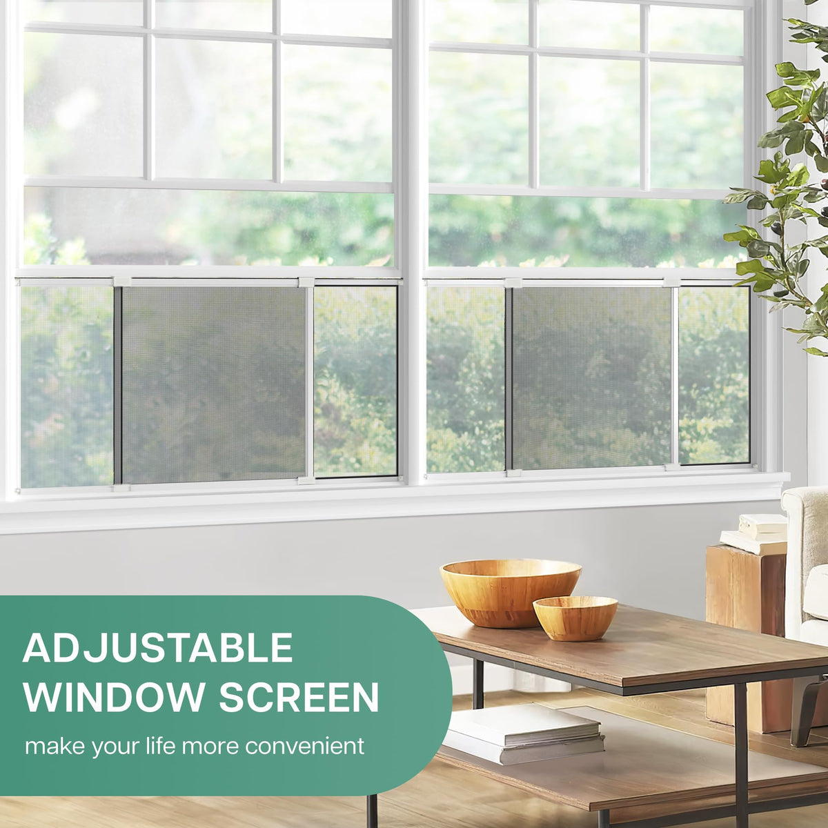 Expandable Window Screen, 15" H x 21.6" - 40" W, 2 Pack