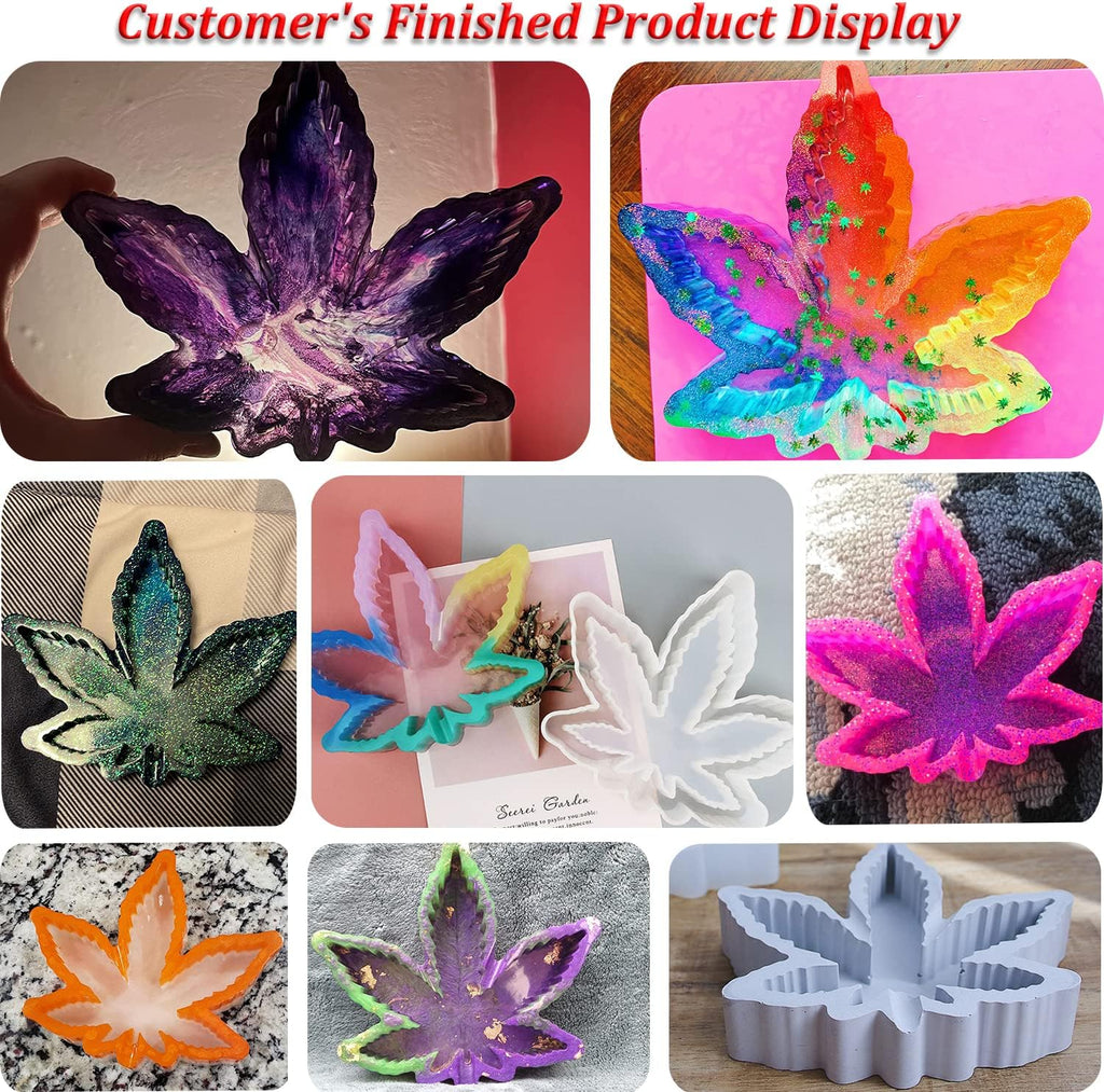 Ashtray Mold for Resin, Large Leaf Silicone Mold for Epoxy Resin, Maple Leaf Rolling Tray for Jewelry Storage Box