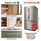 Solid Brass Appliance Pull, Brushed Gold Handle, 18" Hole Centers