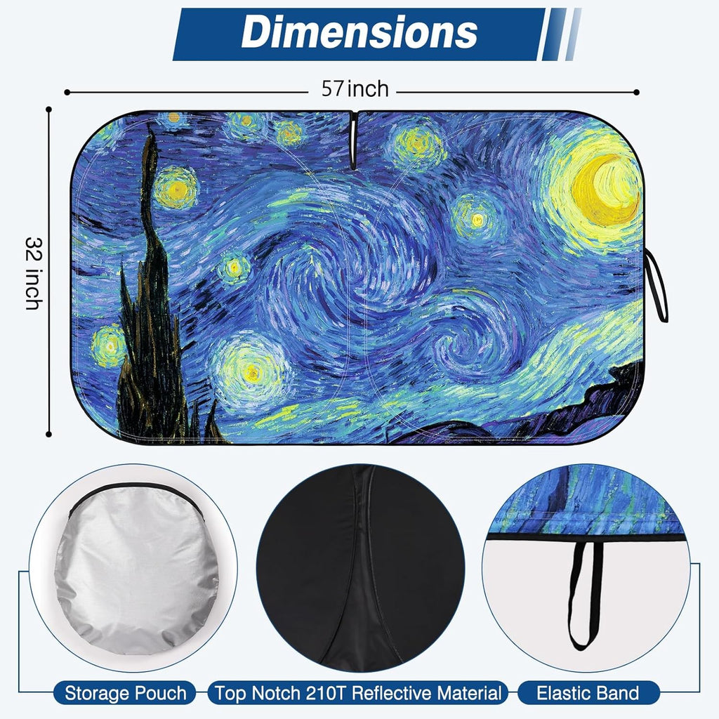 Car Windshield Sun Shade, Foldable Front Window Sunshade Blocks UV Rays, Keep Car Interior Cool, Universal Fit for