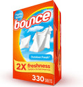 Dryer Sheets, 330 count, Outdoor Fresh Scent, Fabric Softener Sheets, Reduces Static, Softens and Fights Wrinkles