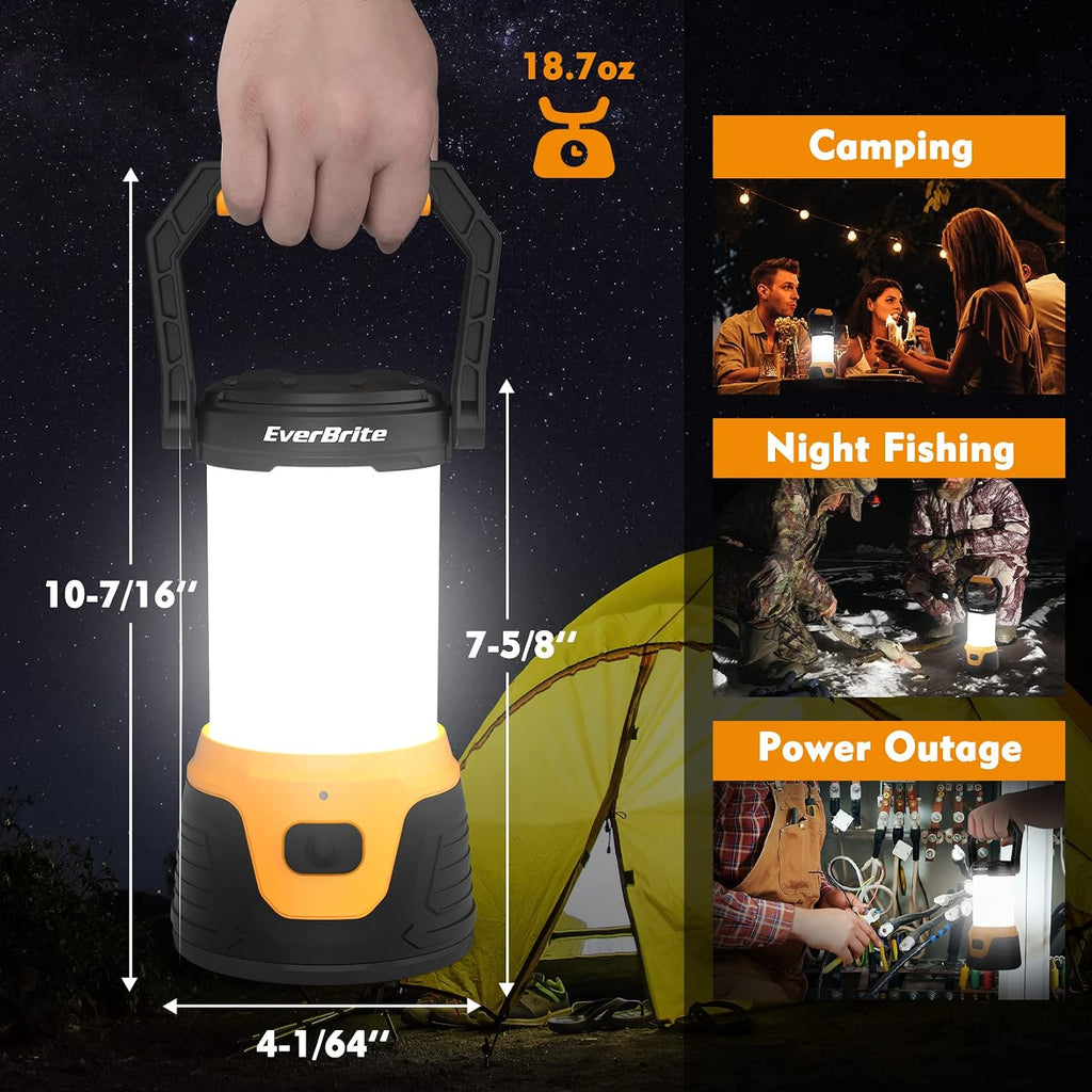 1000LM Rechargeable LED Camping Lantern with Stepless Dimming | 1000 Lumens, 5 Light Mode, Hanging Hook, Long