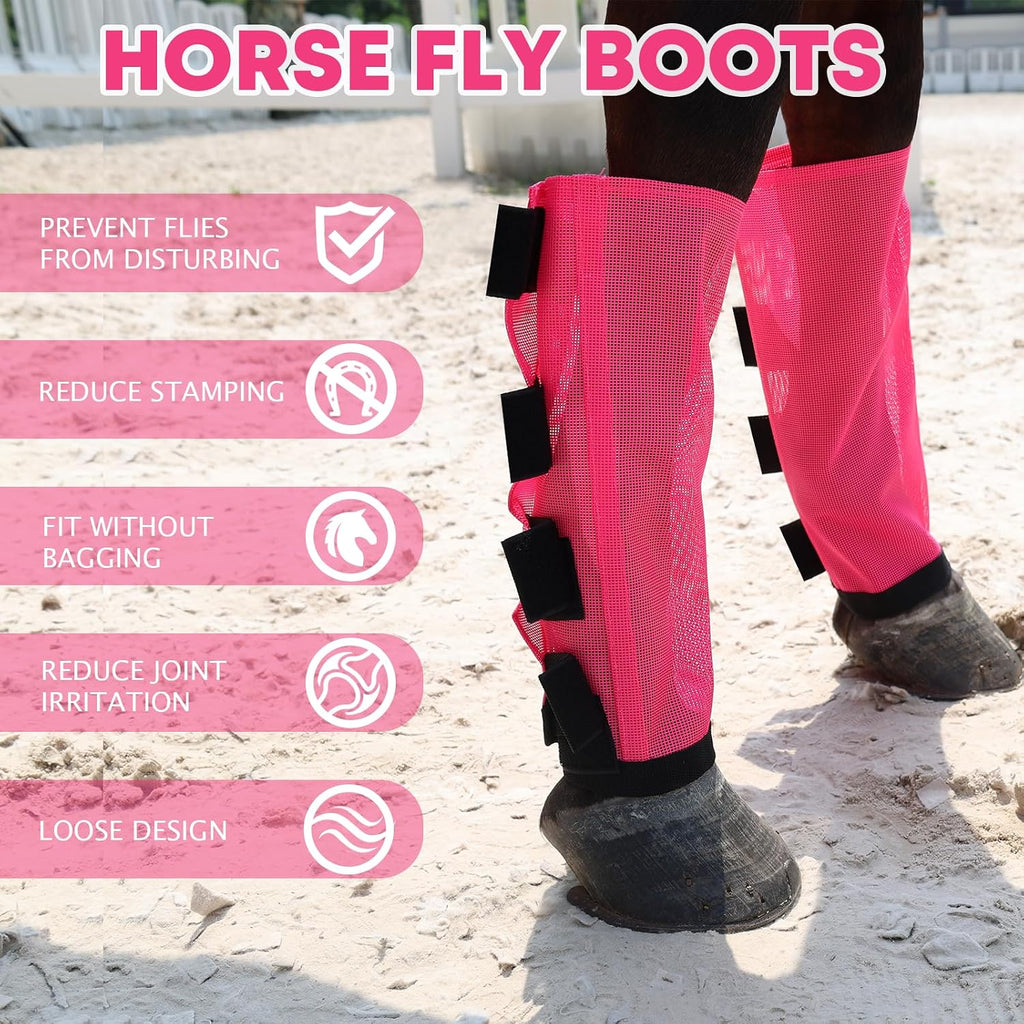 Fine Mesh Horse Fly Boots & Leggings, 4-Pack, Large