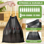 1.6 Gallon Trash Bags Drawstring, Mini Trash Bags, Black, 132 Count