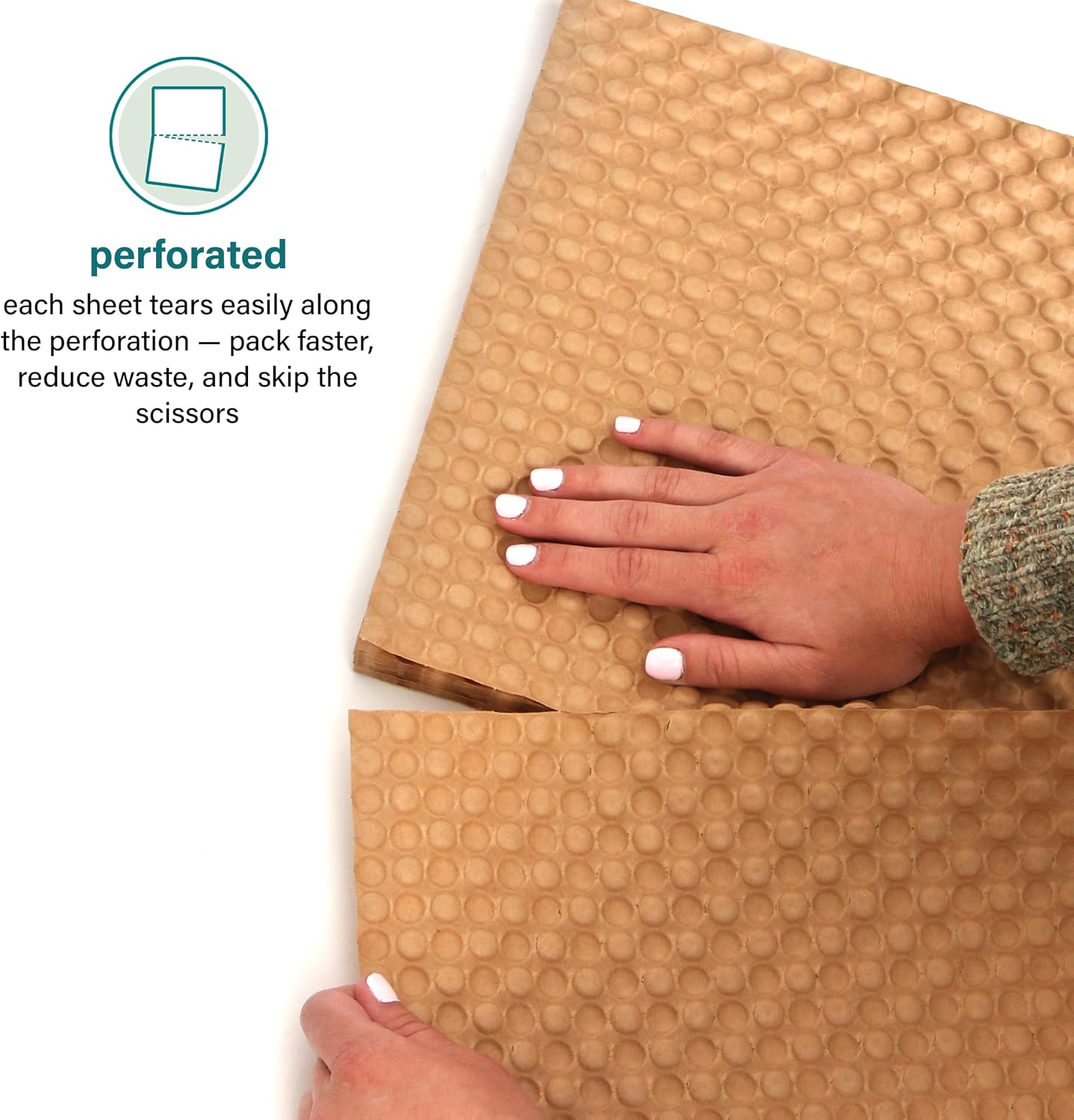 Paper Bubble Wrap Sheets for Packing, Moving, & Shipping - 12" x 24" x 500' - Eco-Friendly Kraft Bubble Paper