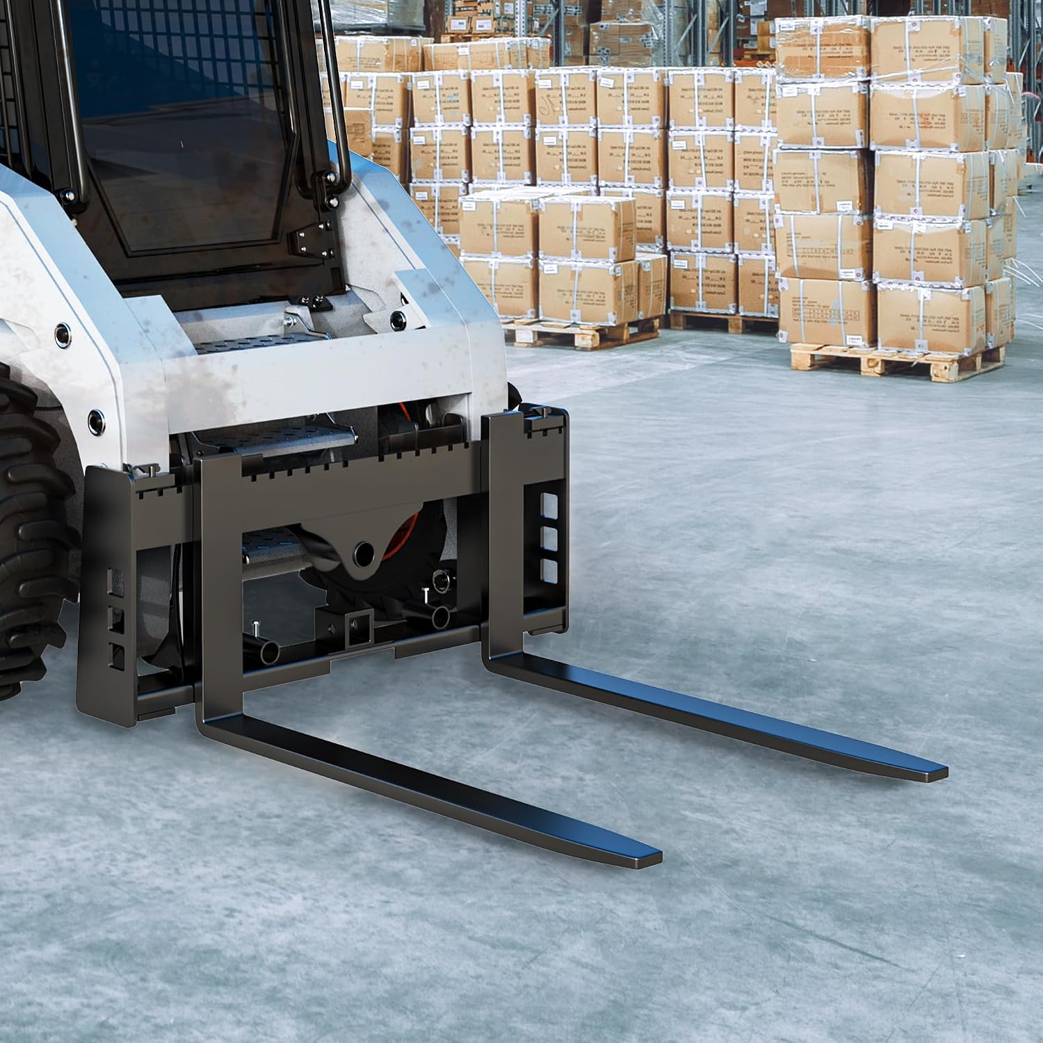 48" Pallet Forks Forklift Blades, 4000lbs Universal Skid Steer Pallet Forks Attachment, Heavy Duty Quick Attach