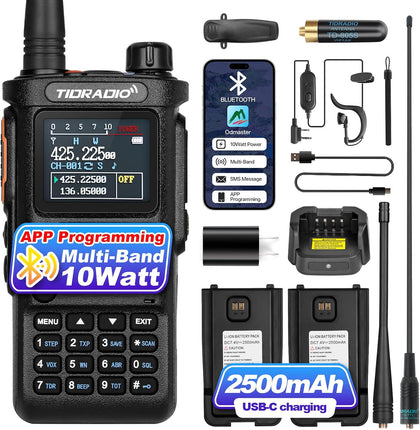 (4th Generation) TIDRADIO TD-H8 10Watt Ham Radio,APP Programming,Spectrum Analysis,SMS Message Text,Online Firmware