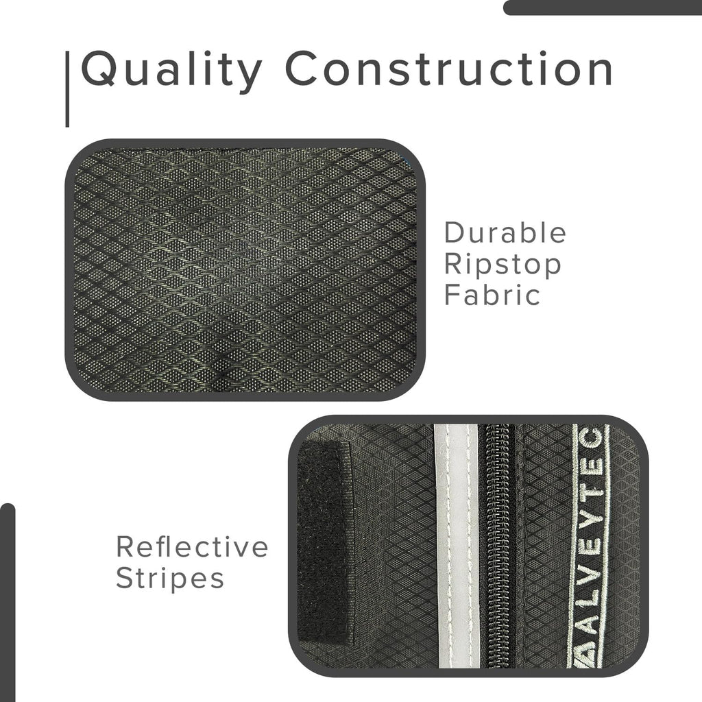 Water-Resistant Saddle Bag (Large, Black) - For Mobility Scooters, Wheelchairs, & Power Chairs - Lightweight & Easy