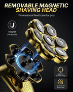 Head Shaver for Bald Men, 7D Floating Electric Razor, Close Smooth Shave for Head, Flexible Heads, Replaceable Blade