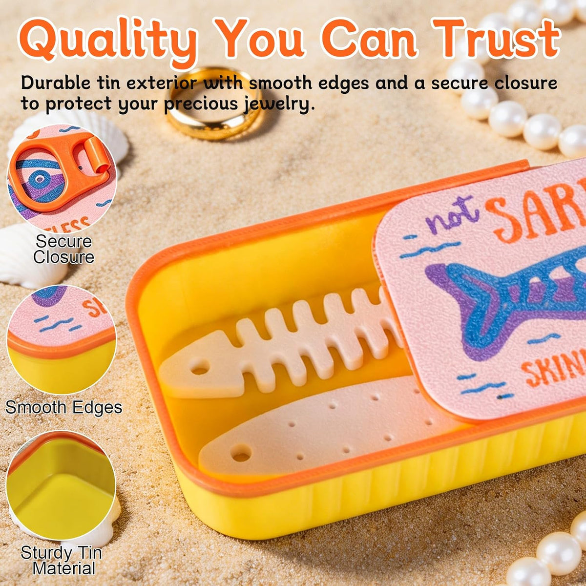 Sardine Travel Jewelry Case Portable Organizer for Earrings | Sardine Jewelry Box, Jewelry Travel Case, Portable