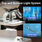 DM301 Pro Microscope for Kids Adults Students, 7" Screen Science Kit | TV/PC View, Camera & Video, Wireless APP