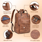 PU Leather Backpack for Women | 17 Inch Laptop Backpack