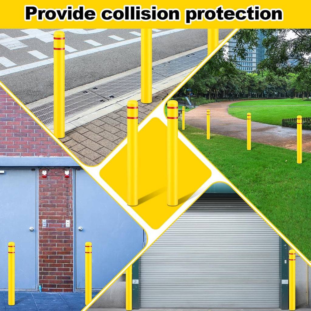 4 Pcs Bollard Covers Flat Top Post Sleeves for Parking, 5" X 52"
