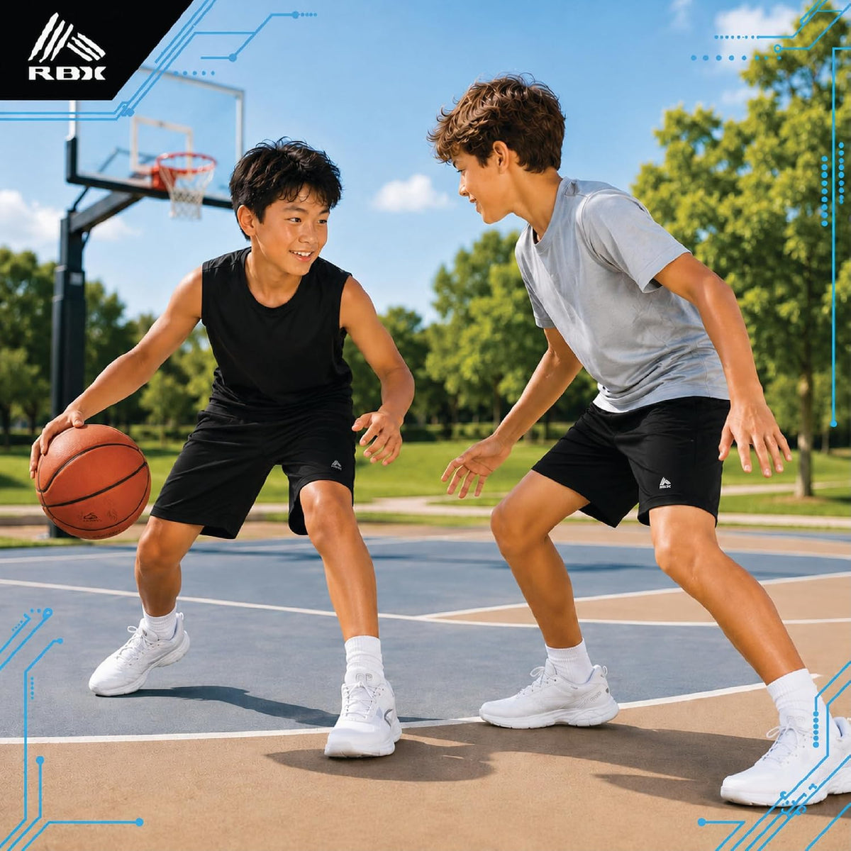 Boys 2 Pack Stretch Mesh Shorts, Youth Kids Gym, Basketball, Soccer | Lightweight Feel with Secure Elastic Waistband