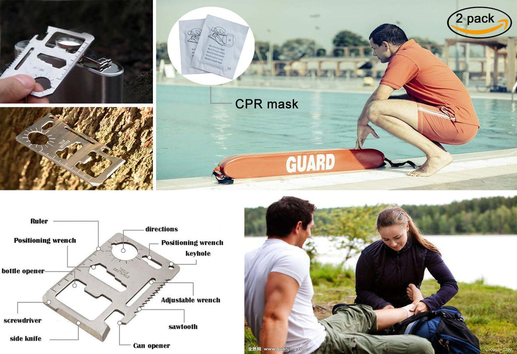 Compact First Aid Kit (228pcs) Designed for Family Emergency Care. Waterproof EVA Case and Bag is Ideal for The Car