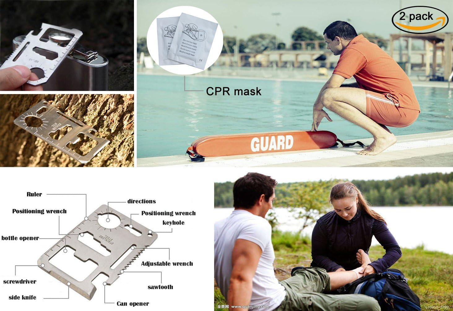 Compact First Aid Kit (228pcs) Designed for Family Emergency Care. Waterproof EVA Case and Bag is Ideal for The Car