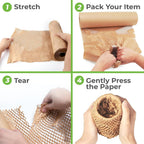 HexcelWrap Mini Honeycomb Packing Paper - Natural, 12" x 300'