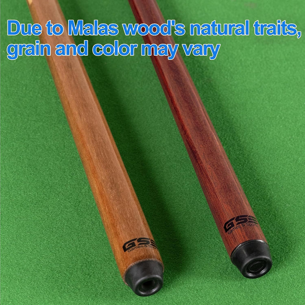 GSE 36"/42"/48"/52"/58" 1-Piece Canadian Maple Shorty Pool Cue Sticks | Solid Hardwood, Billiard House Bar Pool Cue