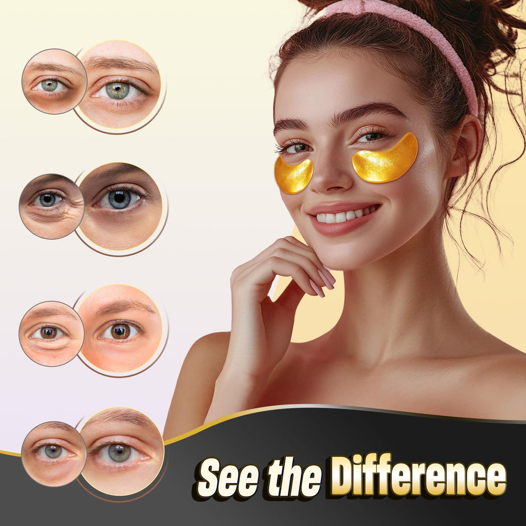 102 Pcs 24K Gold Under Eye Patches - Eye Masks