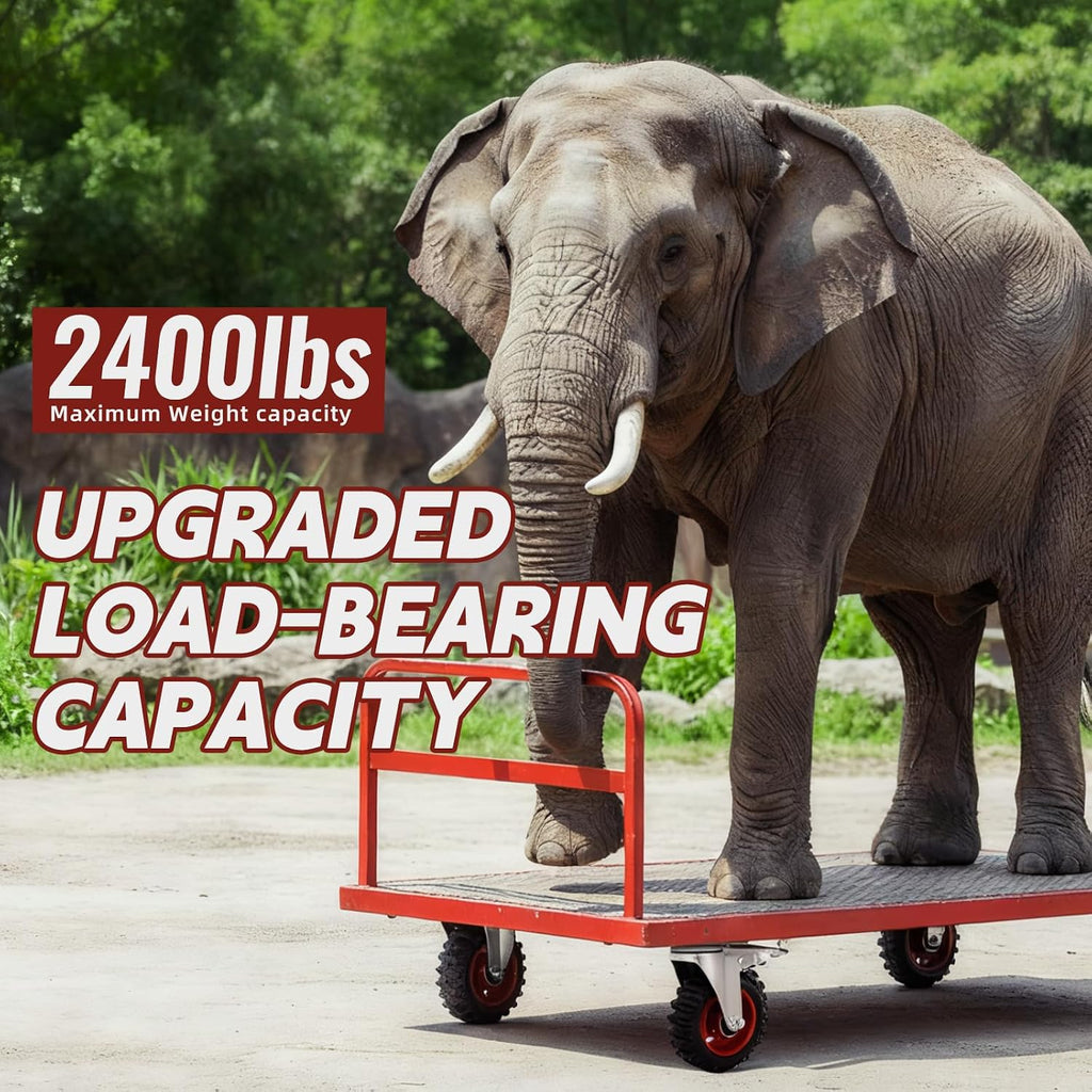 5 Inch Caster Wheels Heavy Duty, Casters Set of 4 Safety Dual Locking Rubber Wheels, Heavy Duty - 2400 Lbs Capacity
