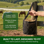 Mesh Horse Feed Bag – Portable Hay Bucket with Adjustable Strap, Durable & Breathable, Reduces Feed Waste for