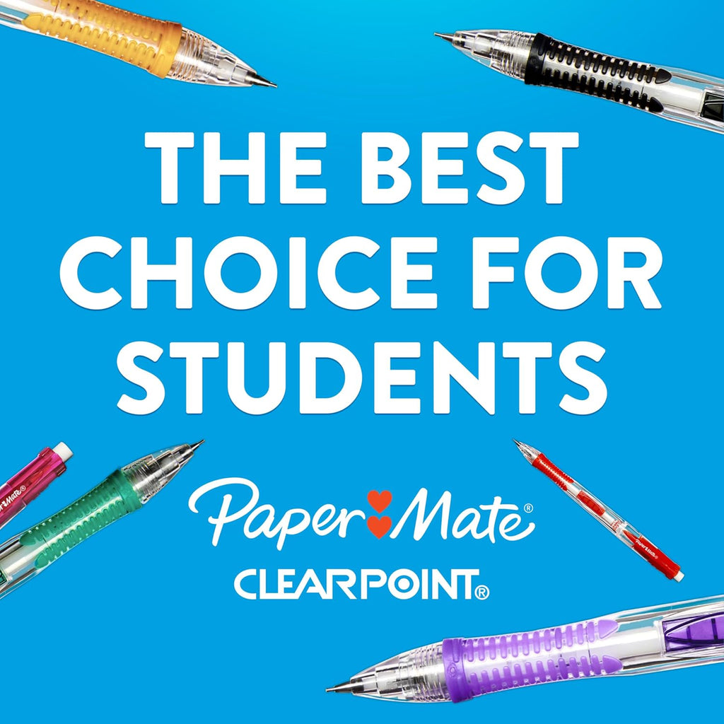 Clearpoint Mechanical Pencils, 0.7mm HB #2 Pencil Lead, 2 Pencils, Assorted Fashion Barrel Colors, 10 Count - Back to