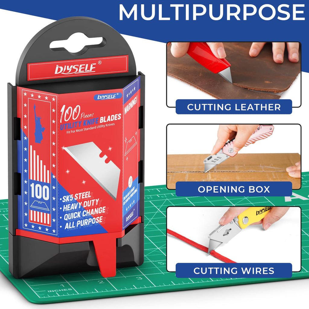 200 Pack Utility Knife Blades, SK5 Box Cutter Blades with Dispenser