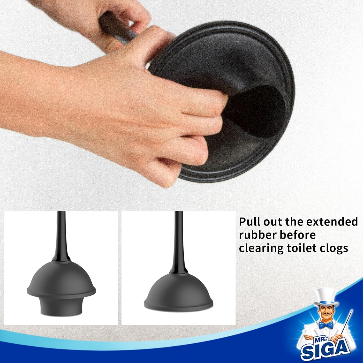 Toilet Plunger and Bowl Brush Combo for Bathroom Cleaning, Black | Heavy duty toilet brush and plunger set, toilet