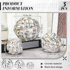 Wenqik Silver 3 Pcs Knot Decor Chain Link Living Room Decor, 3 Sizes