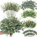 120 Pcs Artificial Mixed Eucalyptus Stems Bulk, Green