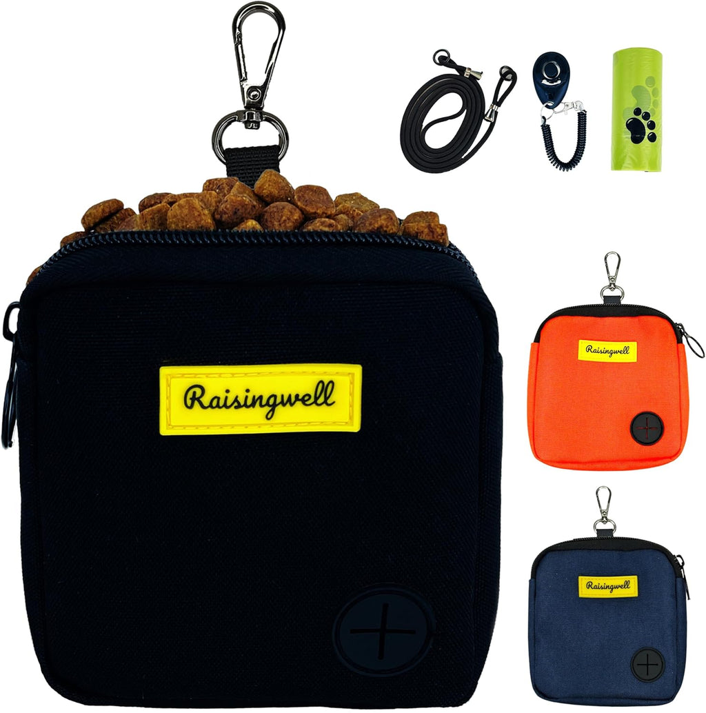Dog Treat Pouch for Pet Walking and Training with Clicker Poop Bags Small Fanny Zipper Pack Holder for Puppy Snack